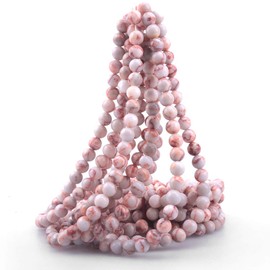 ICAI Beads 8mm Natural Red Crazy Lace Agate Round Loose Stone Beads for Jewelry Making DIY Crafts Design 1 Strand 15" APPR.43-45pcs