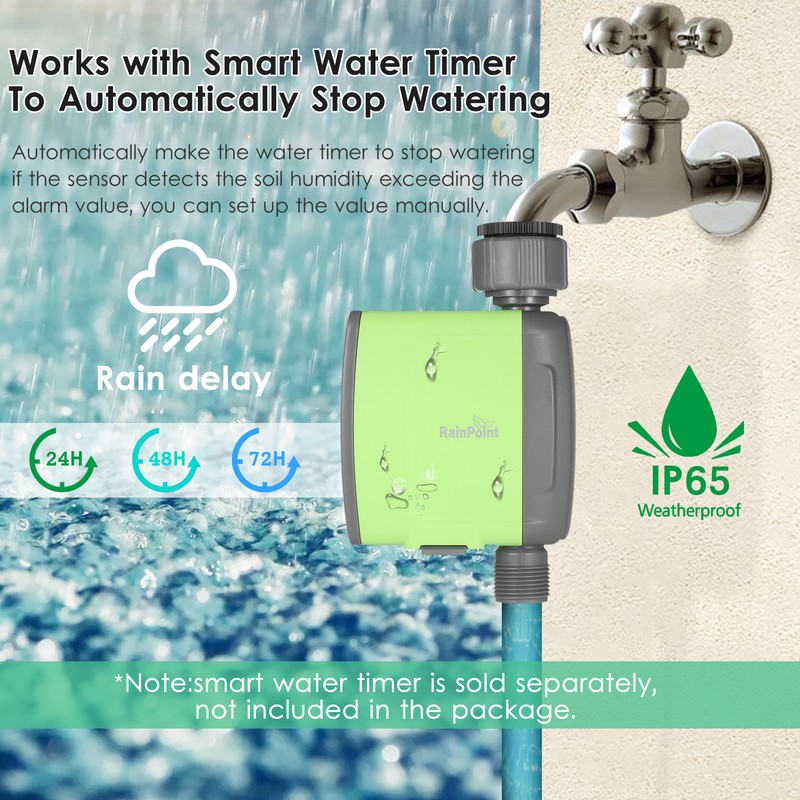 BT App Control Soil Temperature Moisture Sensor Meter Irrigation Soil