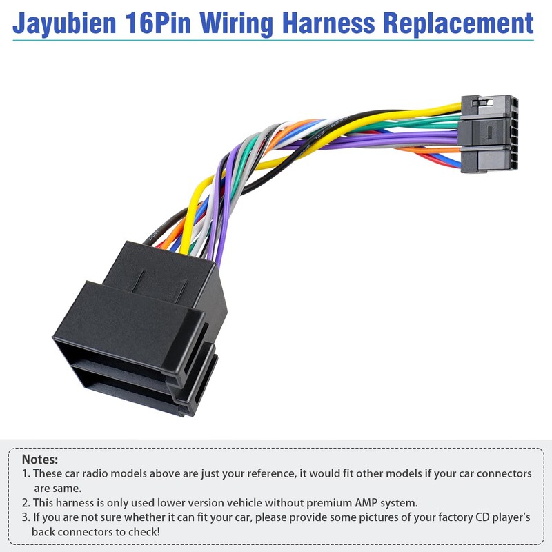 Jayubien - Adaptador de mazo de cables de radio compatible