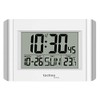 technoline Digital Quartz Wall Clock WS8002, White/Silver, 215 x 150