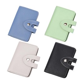 4 Pieces Pu Leather Card Holder, Large Capacity Card Holder, Portable Card Holder, Mini Card Holder, Simple Design Card Holder