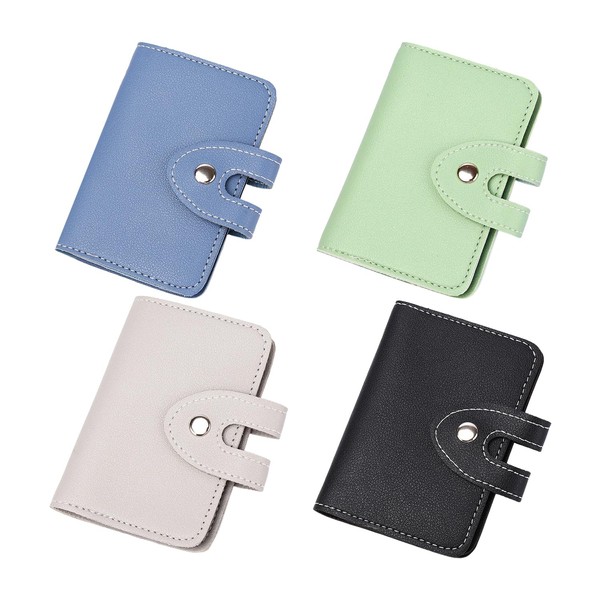 4 Pieces Pu Leather Card Holder, Large Capacity Card Holder,