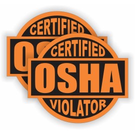 Unbranded/Generic pair - OSHA VIOLATOR Funny Vinyl Hard Hat Safety Helmet Stickers Decals Orange