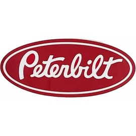 Peterbilt Trucks Red & White 4" Small Oval Matte Vinyl Decal Sticker