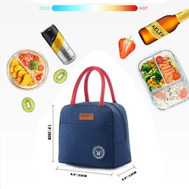 Debispax Reusable Lunch Bags,School Lunch Bag Tote Bag Adult Cute Igloo Lunch Boxes Insulated Lunch Bag containers LunchBox for Women/Men/Kids/Office/School,Black