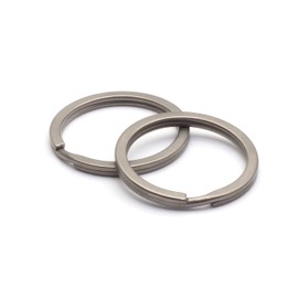 TUNUKE Titanium Ti Ring, Key Ring, Key Hook, Carabiner, Metal Fittings, Lightweight, Rustproof, High Strength, F Gloss Gray