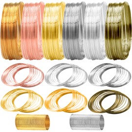 EuTengHao Jewelry Wire Memory Beading Wire Stainless Steel Craft Wire for Jewelry Making Supplies Necklace Bracelet Ring Earring Crafts DIY Jewelry Making (6 Colors*3 Yards, 440 Loops)