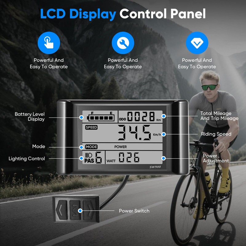 1000W 40A Brushless Motor Controller Kit with IP65 Waterproof LCD