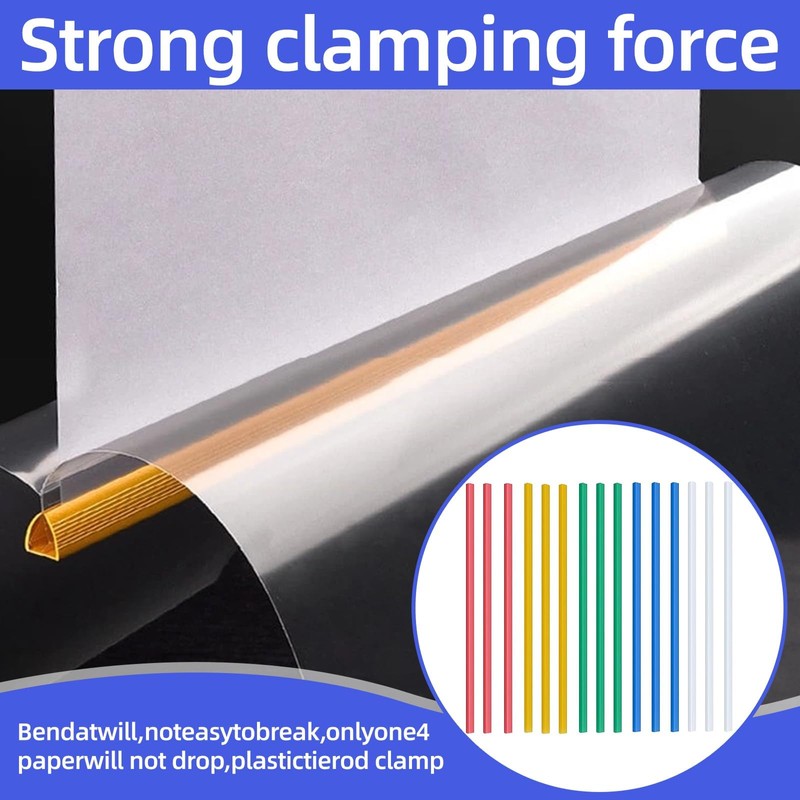 HARY 15PCS Slide Binders A4-1cm Plastic Spine Binding Bars for