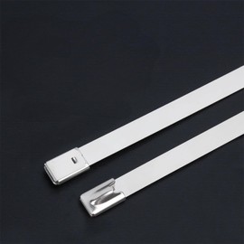 Metal Zip Ties (100PCS 11.8 Inch), 304 Stainless Steel, Heavy Duty Self-locking Cable Ties, for Exhaust Wrap, Chain Link Fence Parts, Wire Fence Rolls, Poultry Fence Outdoor (500, 18)