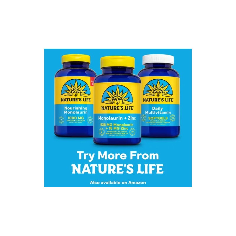 Nature's Life Monolaurin Plus Zinc 936 Mg 90 Cápsulas