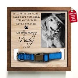 BfiGift Dog Memorial Gifts Bereavement Gifts Cat Memorial Dog Loss Sympathy Gift Custom Pet Memorial Cat Picture Collar Frames Keepsakes Death Remembrance Funerary Decor Wall Best Dog Ever Gifts