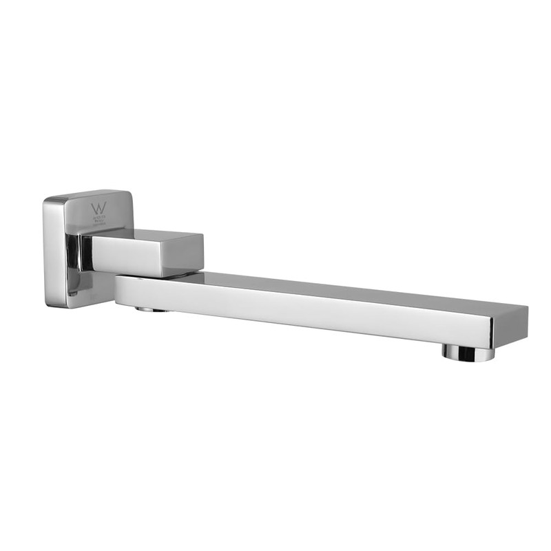 Wall Mount Bathroom Mixer Spout, 180-Degree Swivel Bath Faucet, Chrome,