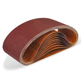 POTUINOM Sanding Belt 4 x 24 Inch,Belt Sander Belts 120 Grits,Best for Sanding Wood,Metal and Paint(10 Pack)