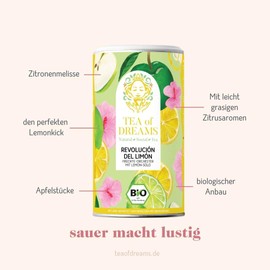 "Revolución del Limón" Organic Tea | Hot Lemon | with Lemongrass, Apple and Lemon Balm | Loose Tea | 60 g