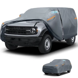 Waterproof Ford Bronco/Ford Bronco 4 Door (2020-2025) Car Cover with Breathable Vents, [2025 Upgrade] Premium Covers with Cotton Liner and Zipper Door, Sun Rain Snow Dust Uv Protection.