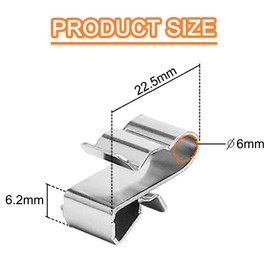 Anranmm 50 Pcs Trailer Frame Wire Clips Stainless Steel Metal Cable Clip 22.5 mm Solar Panel Wire Clips Double Wire Clamps for PV Wiring Boat Cable