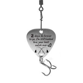 2 Year Anniversary Gifts 2 Down & Forever to Go I'm Still Hooked Love Your Best Catch Ever Fishing Lure,Christmas Valentines's Day Fisherman Gifts for Husband and Boyfriend