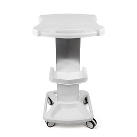 Salon Trolley Stand - Aluminum Alloy + ABS Salon Rolling Cart Trolley Holder Stand for Beauty Salon Machines 28.74"x18.11"x14.96", Maximum Load 33lbs (White)