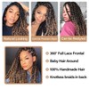 lounoke 30 inch Passion Twist Braided Wigs, Ombre Brown Knotless