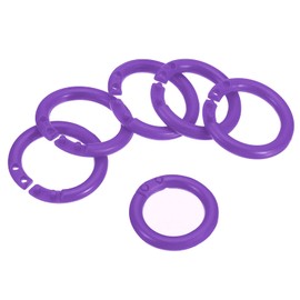 PATIKIL 2 cm OD 1.5 cm ID Loose Leaf Rings, 100 Pieces Binder Ring Plastic for Book DIY Scrapbook Notebook Photo Album, Purple