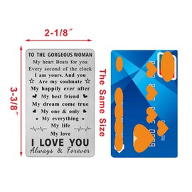 Wife Birthday Wallet Card Gifts - I Love You Gifts for Her, Wife Romantic Birthday Engraved Card Gifts