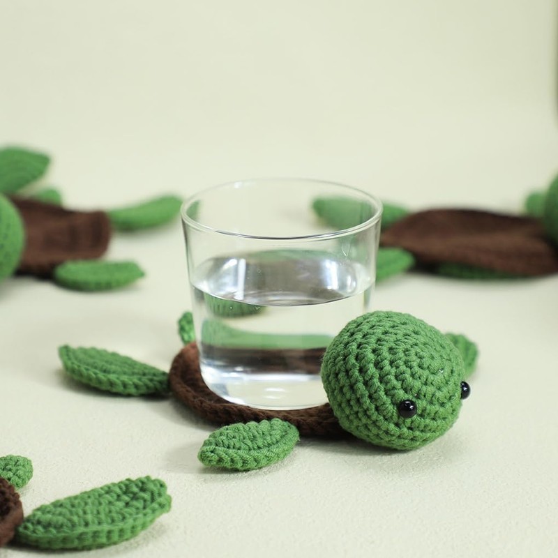 WAIT FLY Handmade Crochet Coasters Cute Drink Coaster Set for