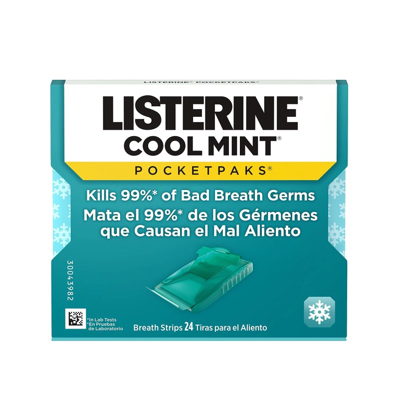 Listerine Cool Mint PocketPaks Fresh Breath Strips 24 Count Pack
