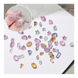 Nail Parts, Set of 50 Clear Rhinestones, 3D DIY, Multicolor, Nail Stones, Glitter, Nail Set, Small, 3D, Transparent, Rhinestones, Clear, Glitter, Nail Art, Parts, Jewelry, Decorative Parts, Crafts,