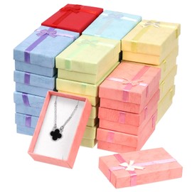Tanstic 24Pcs Jewelry Gift Boxes Set, 3.2 x 2 x 1.1 Inch 6 Colors Cardboard Jewelry Boxes Small Gift Boxes for Rings, Pendants, Earring, Necklaces