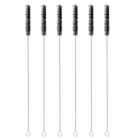 6er Set Reinigungsbürsten extra lang 30,5 cm, Durchmesser 12 mm, Flexible Nylon-Metall-Spirale für Kaffeevollautomaten, Trinkhalme und Milchschläuche, in Schwarz
