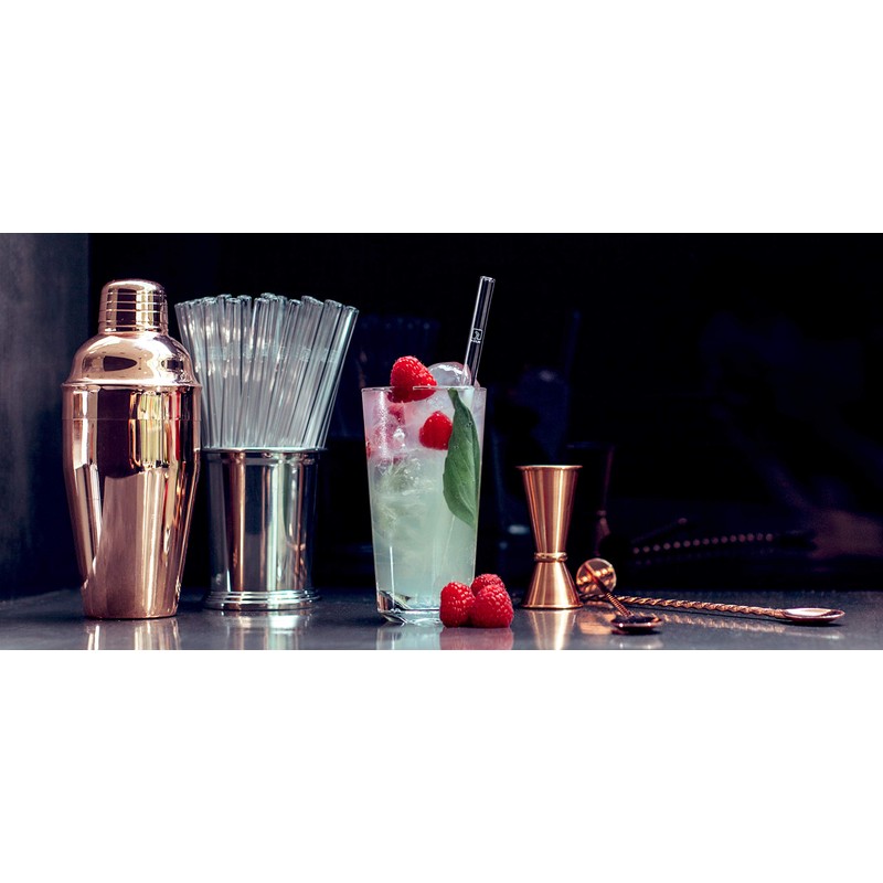 HALM Reusable Drinking Straws, Pack of 6 Straight 20 cm