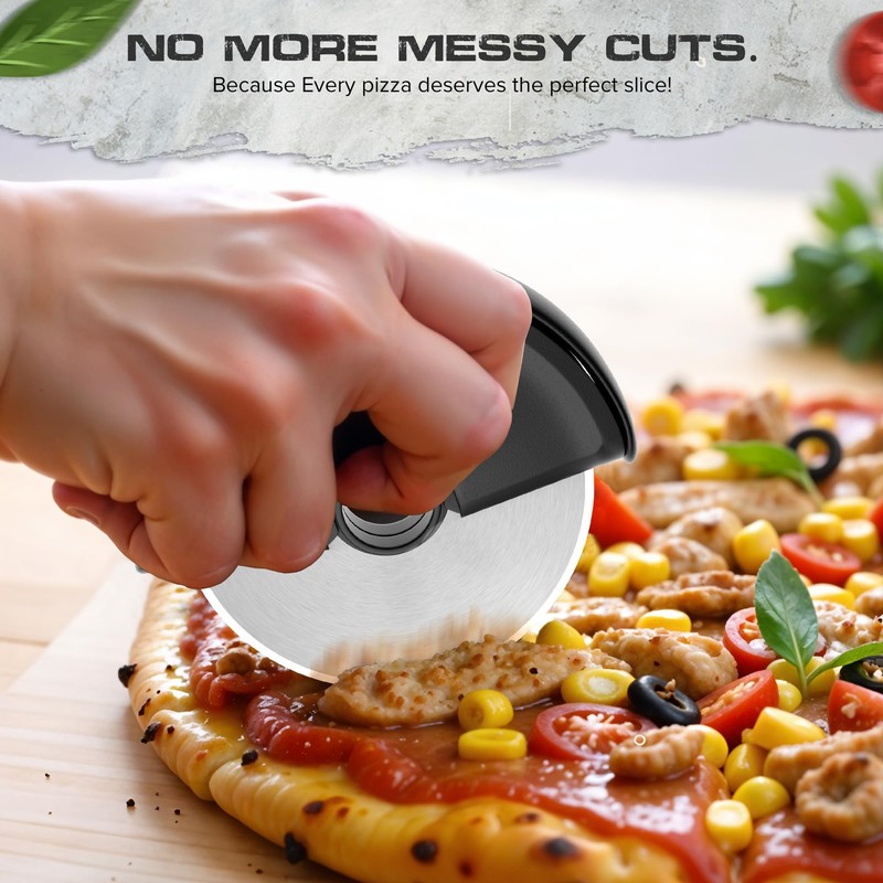 Sefinsecimi Compact Grip Pizza Cutter – Ergonomic Handheld Pizza Wheel