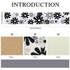 Black Grey Table Runner Modern Floral Table Runner Outdoor Table