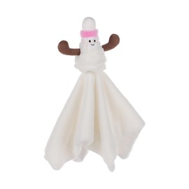 Apricot Lamb Badminton Blanket Cute Comforter Soft Loveys for Baby Boy and Girl, Security Blanket for Babies, Infant and Toddlers, White 13.8 Inches