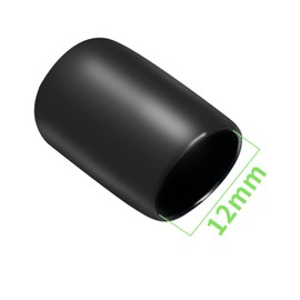 20pcs Rubber End Caps 12mm Inner Diameter Screw Protectors Vinyl Round End Cap Covers Screw Protectors for Furniture Pipe Terminal Protection Caps - Black