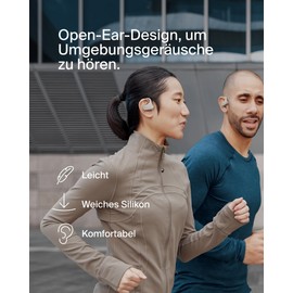 Belkin SoundForm ClearFit kabelloser Open-Ear Kopfhörer, leichter, bequemer Sportkopfhörer, Kopfhörer kabellos Bluetooth und wasserfest nach Schutzart IPX5, zum Wandern, Radfahren, Joggen – Sandfarben