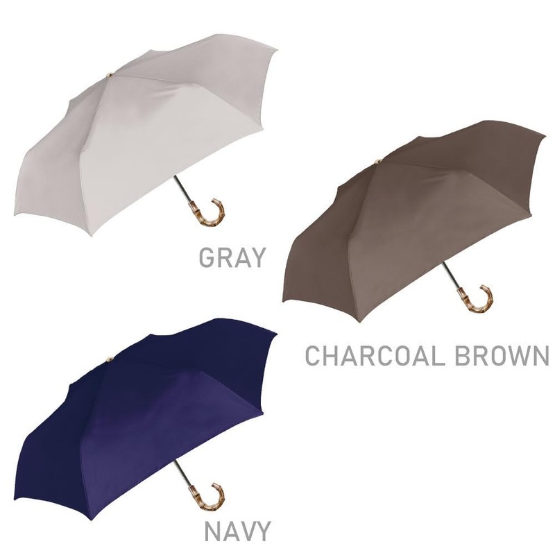 Nakatani Natural Basic Folding Umbrella, UV Bamboo Gray [924-048], Hand