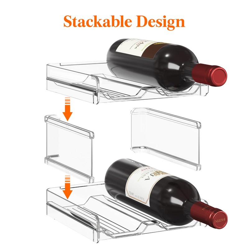 Lifewit Plastic Stackable Wine Rack for Refrigerator, Cabinet, Countertop,Wine Bottle