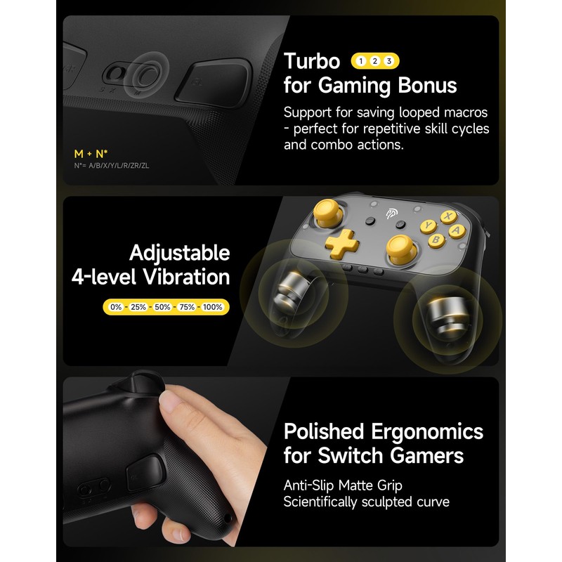 EasySMX S10C Wireless Switch 2 Pro Controller, Hall Effect Joysticks,