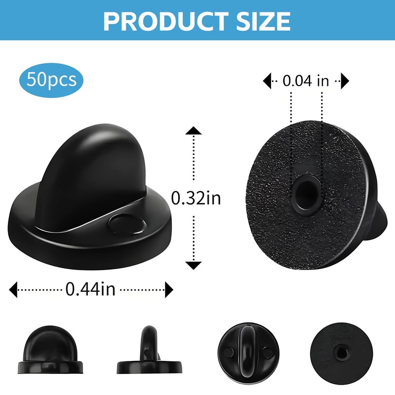 uadbau 50PCS Rubber Pin Backs – PVC Lapel Pin Backings,