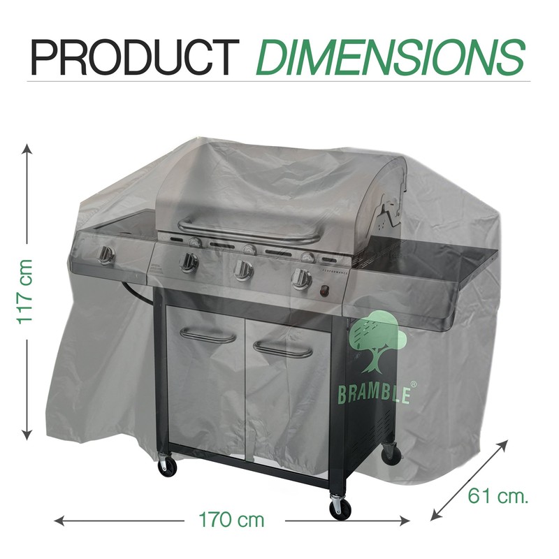 Bramble - XL Universelle Grillabdeckung, 170x117x61cm - Anti-UV, Wasserdicht &