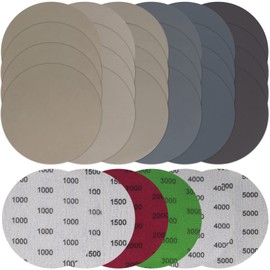 Pack of 24 Sandpaper 125 mm Velcro Round Wet Dry Sanding Discs Random Orbital Sandpaper Sandpaper for Metal Wood - 1000/1500/2000/3000/4000/5000 Grits