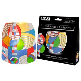 MODGY Luminary LED Lantern Decorative Candle Holder Indoor Outdoor Decor, Plastic Candle Lamp for Wedding Table Centerpiece Porch, Flameless Floating Candles, Frank Lloyd Wright, Hoffman Rug