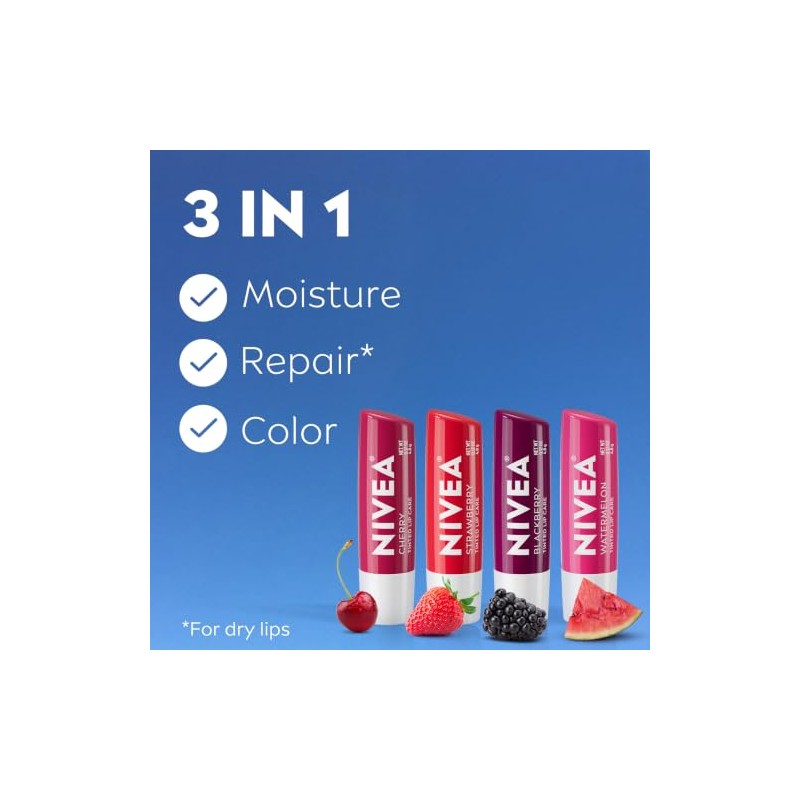 Nivea Fruit 4 piece variety pack, 0.17 Ounce