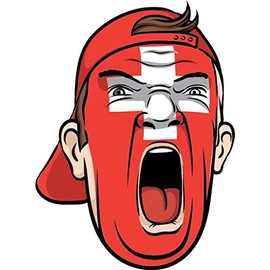 Zirni Switzerland Europe Football Fan National Flag Face World Cup Soccer Sticker Decal Design