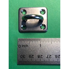 2 Pieces Stainless Steel 316 Square Pad Eye 3/16" 5mm (35mm x 30mm) Marine Grade