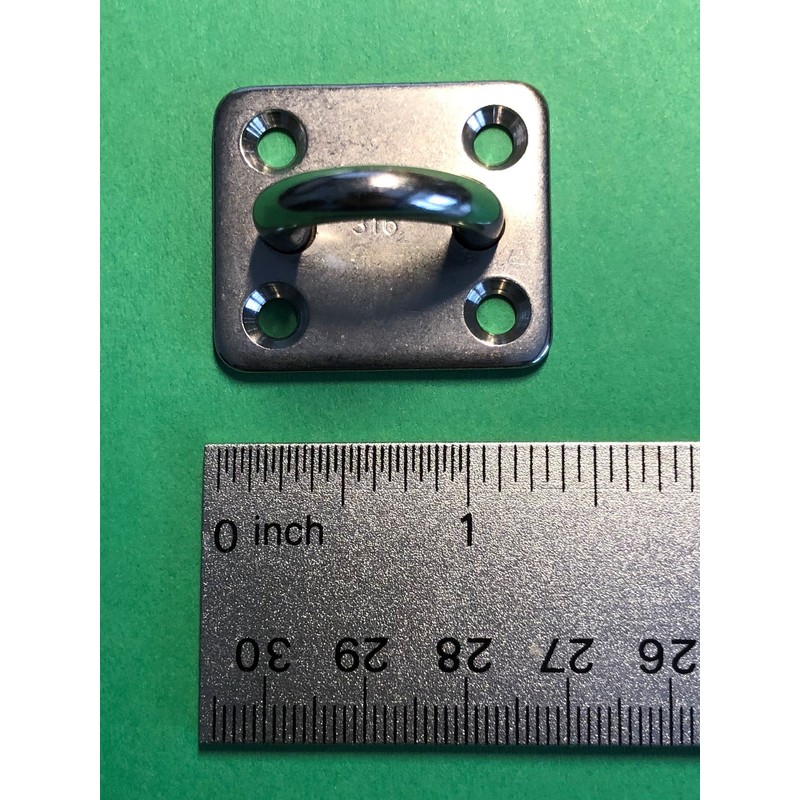 2 Pieces Stainless Steel 316 Square Pad Eye 3/16" 5mm