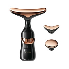 MMRH Firming Wrinkle Beauty Devicer for Facial/Neck/Eye, Multifunctional Vibration Massage Instrument, 3-in-1 Facial Skincare Instrument for Skin Care for Improve,Smooth and Tightening Skin (Black)