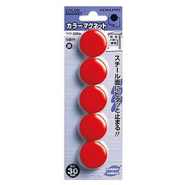 コクヨ カラーマグネット 直径30mm 5個パック 赤 マク-30NR